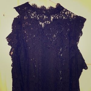 Lace cold shoulder blouse